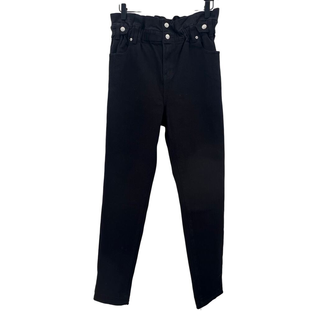 Almost Famous Paper Bag High Waist Jeans Medium NEW Black Skinny